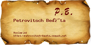 Petrovitsch Beáta névjegykártya